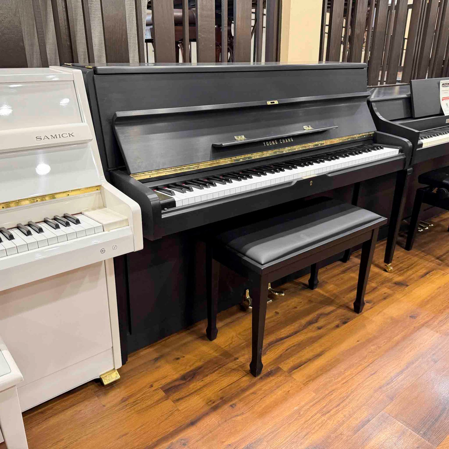 Young Chang U-10743" Satin Black Console Piano