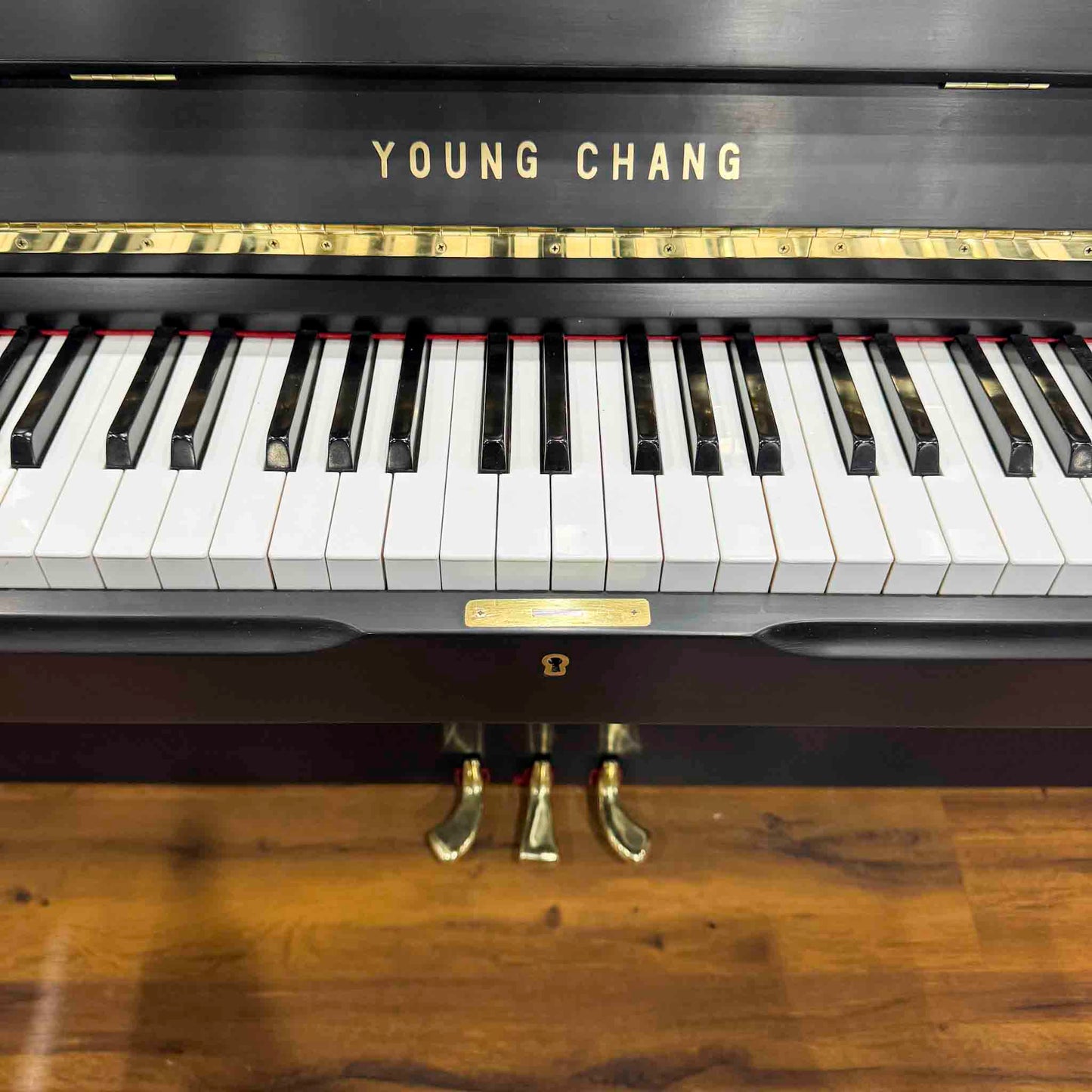 Young Chang U-10743" Satin Black Console Piano