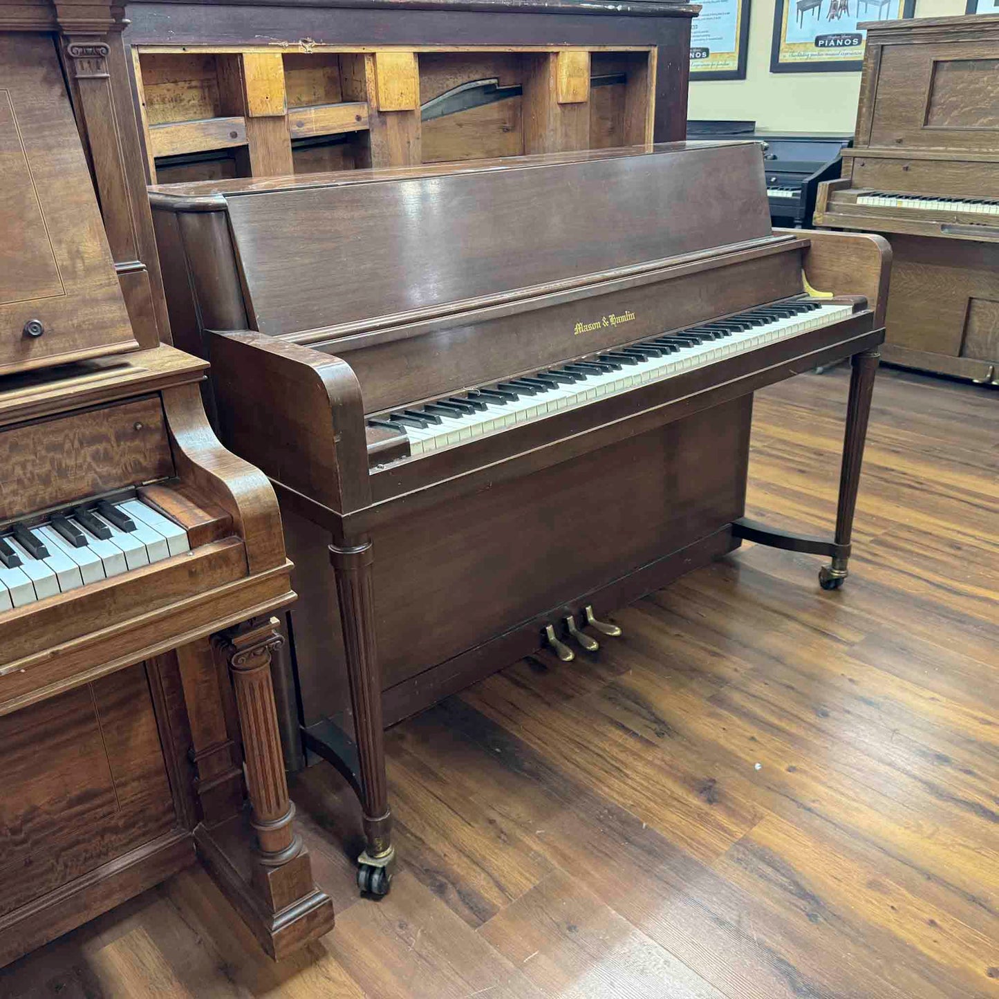 SOLD 1977 Mason & Hamlin 43" Wood Finish Commissioned Console Piano