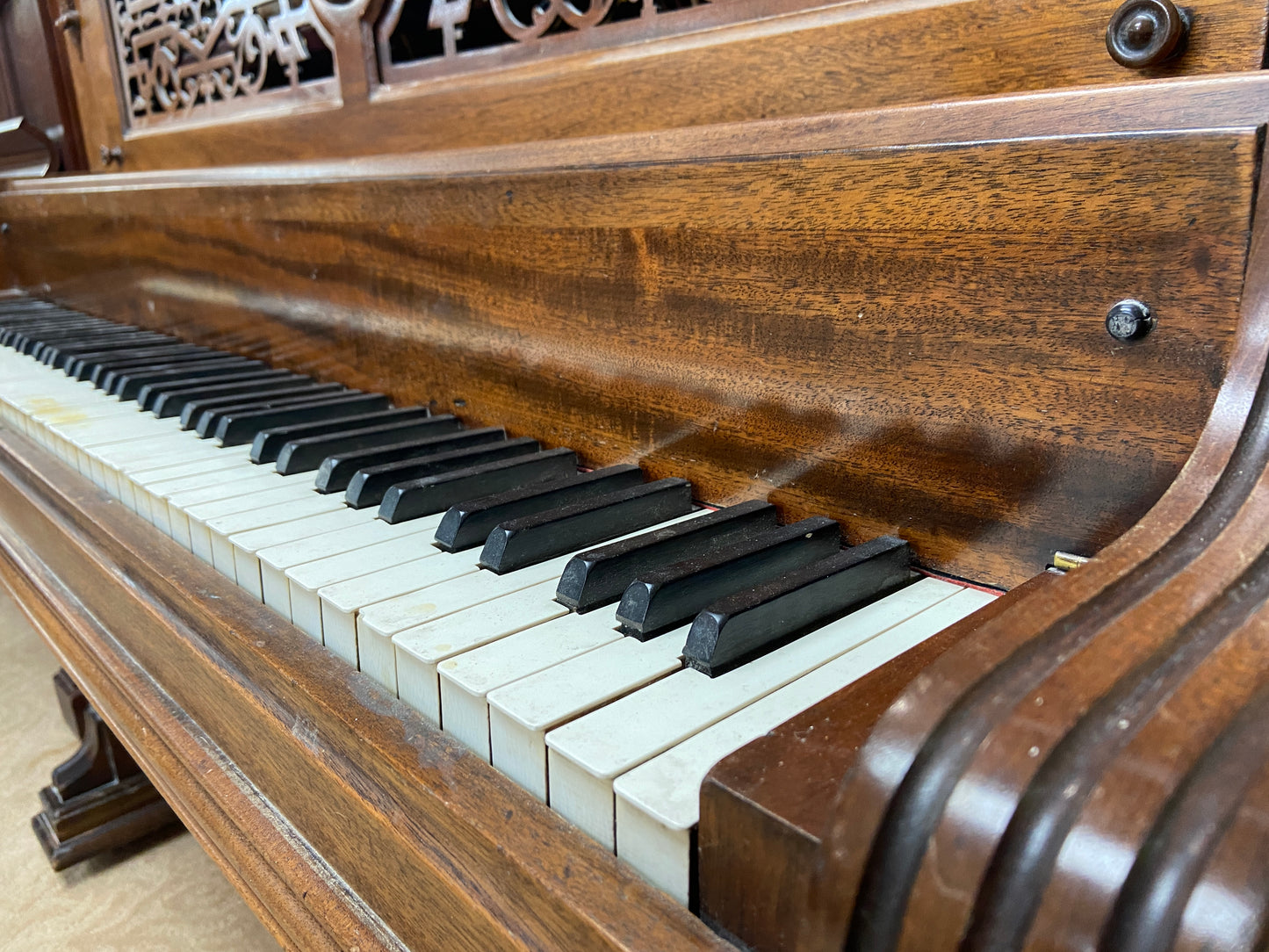 AVAILABLE TO RESTORE: CALL FOR CUSTOM PRICING - Tall Wood Finish #31427 Upright Piano