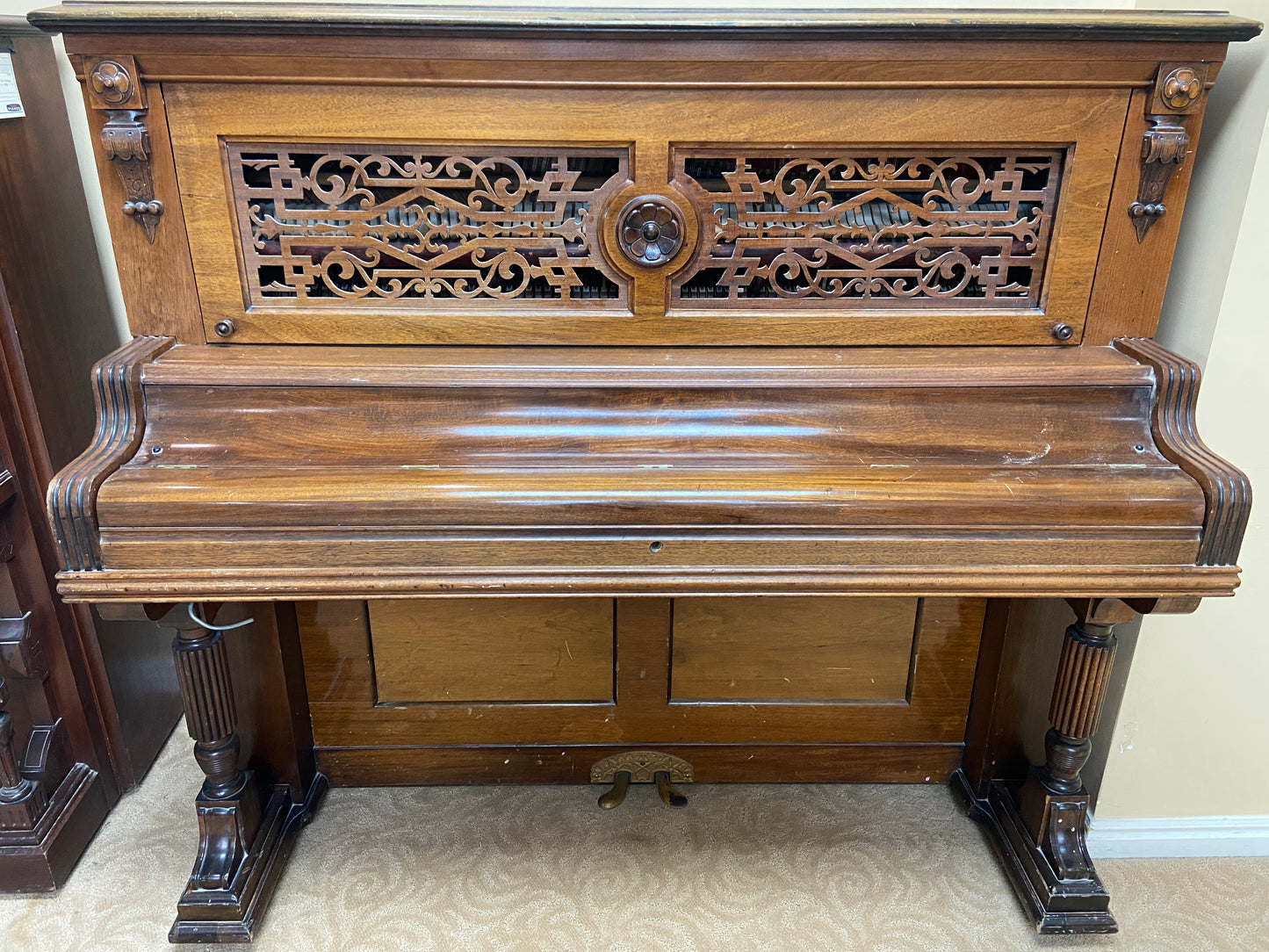 AVAILABLE TO RESTORE: CALL FOR CUSTOM PRICING - Tall Wood Finish #31427 Upright Piano