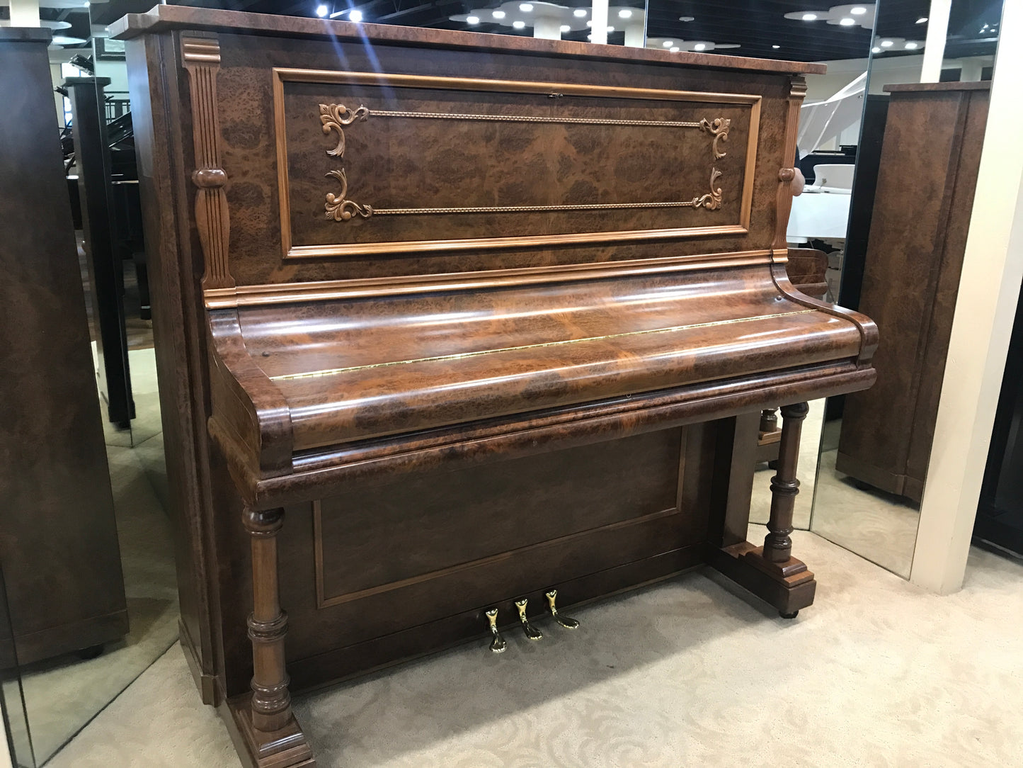 1905 Kranich & Bach 54" Walnut Wood Finish Upright Piano