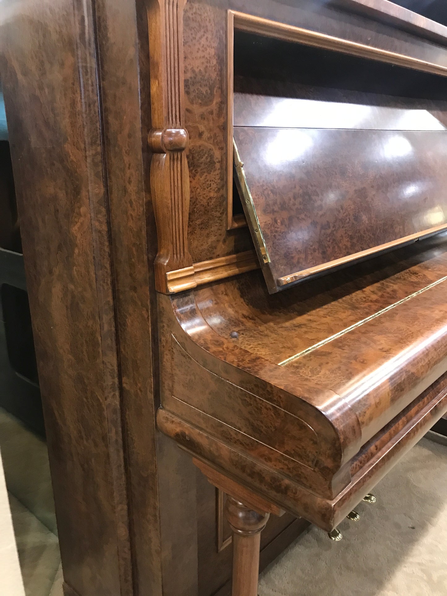 1905 Kranich & Bach 54" Walnut Wood Finish Upright Piano - with QRS Self Playing System