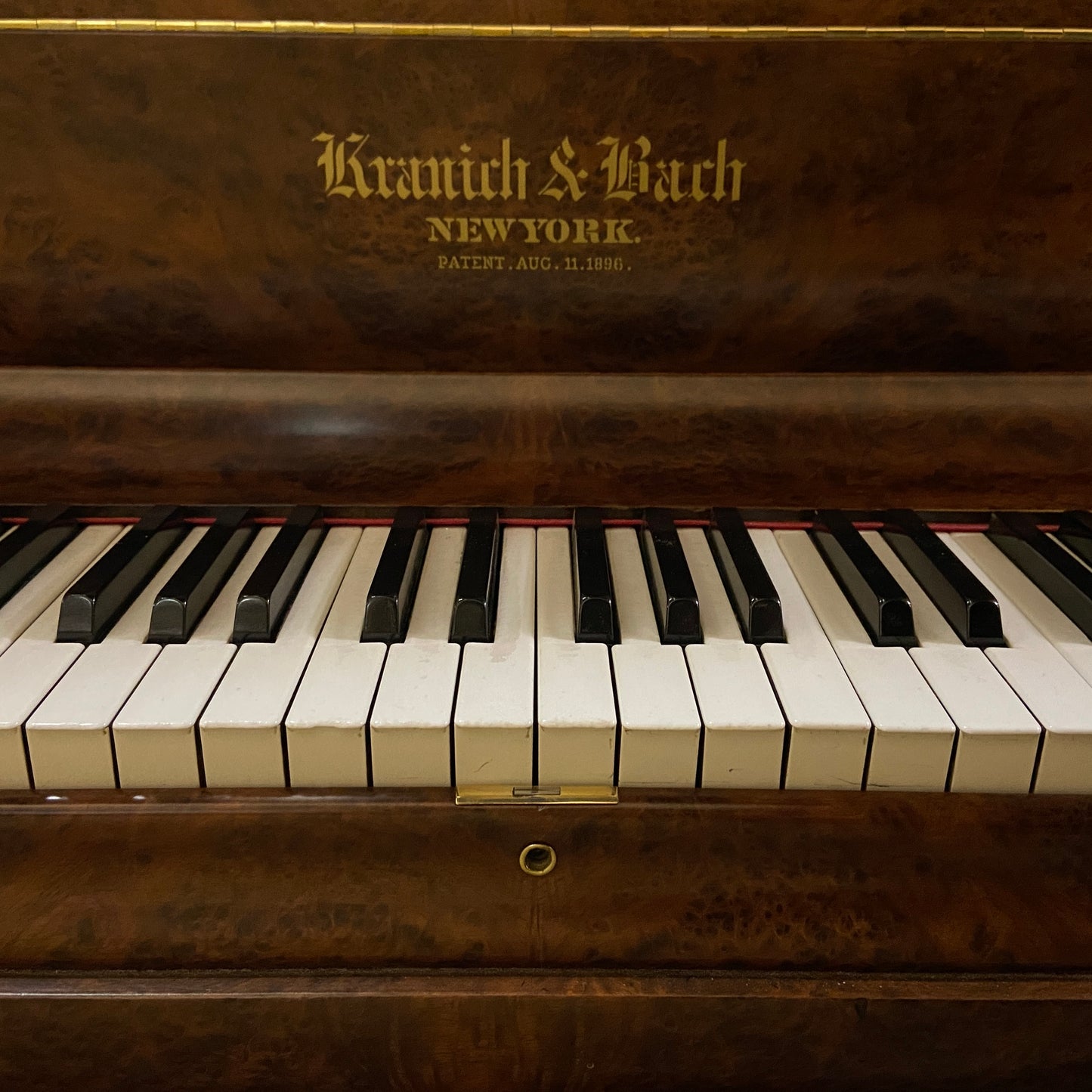 SOLD 1905 Kranich & Bach 54" Walnut Wood Finish Upright Piano