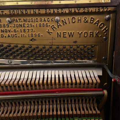 SOLD 1905 Kranich & Bach 54" Walnut Wood Finish Upright Piano