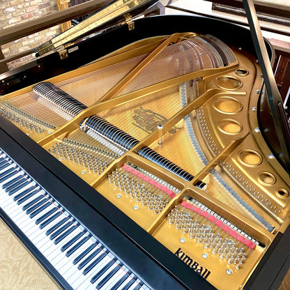 1990 Kimball 5'7" Satin Black Grand Piano - with QRS Digital Player System