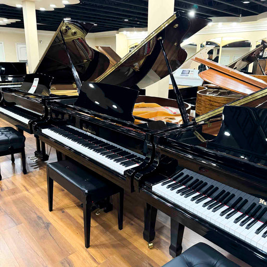 Hallet Davis 148 4'10" Polished Black Grand Piano with QRS Self Playing System