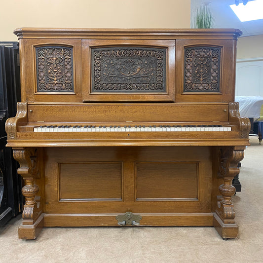 AVAILABLE TO RESTORE: CALL FOR CUSTOM PRICING - Tall Wood Finish Upright Piano