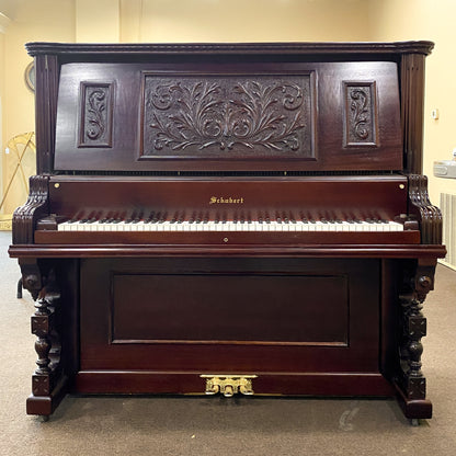 SOLD 1890 Schubert Mahogany Finish Commissioned Upright Piano