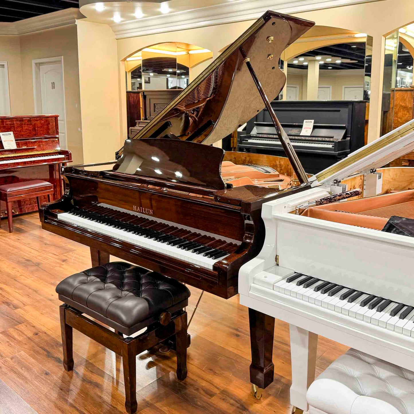 Hailun 151 5' Polished Walnut Baby Grand with Self-Playing System