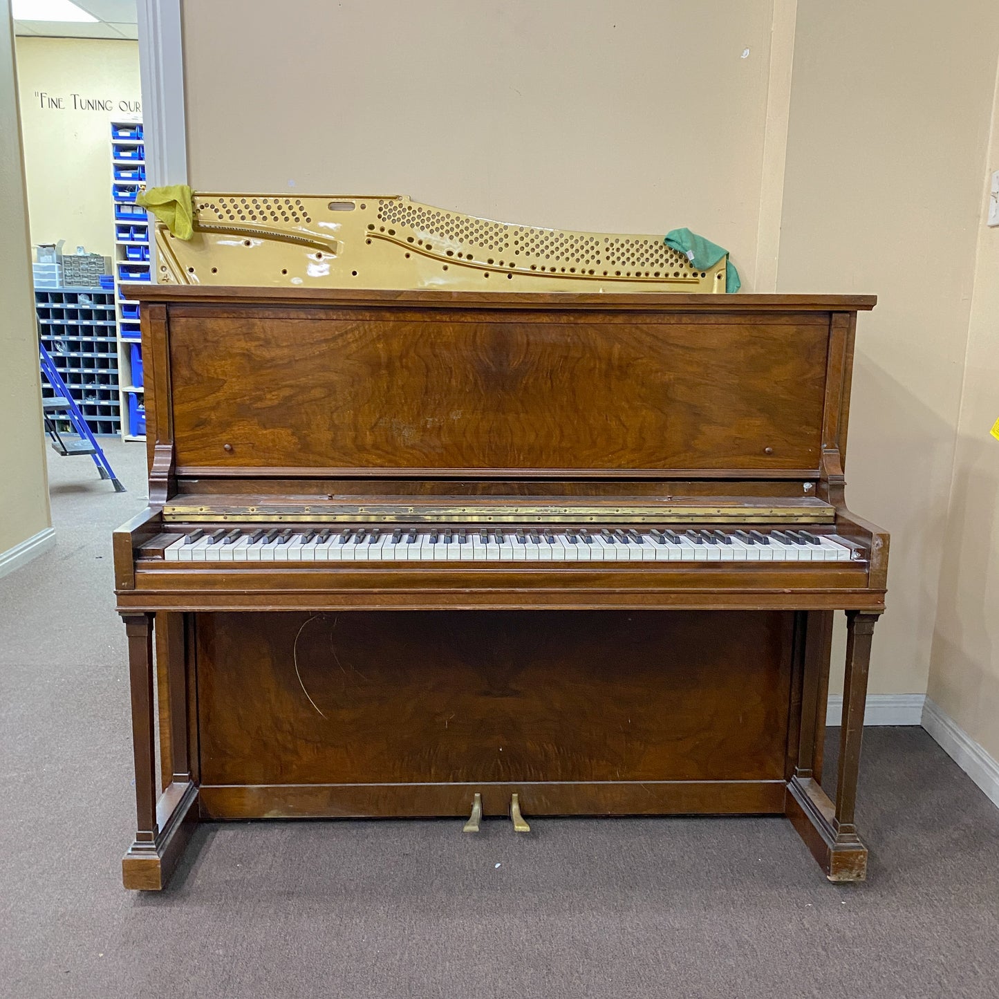 CURRENT SHOP WORK - 1934 Cable Nelson Wood Finish Commissioned Upright Piano