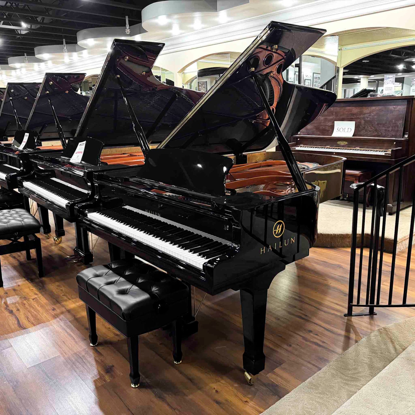 Hailun 218 7'2" Polished Black Grand Piano with Self Playing System