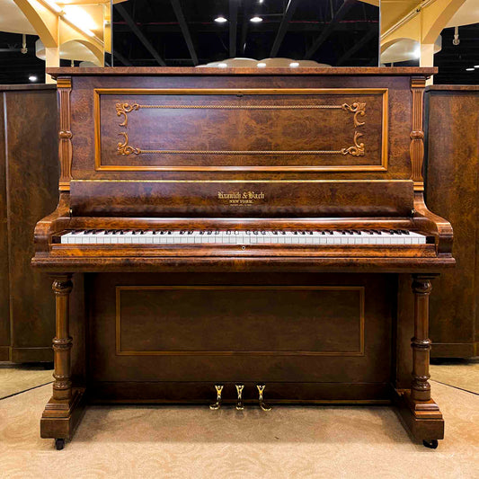 1905 Kranich & Bach 54" Walnut Wood Finish Upright Piano - with QRS Self Playing System