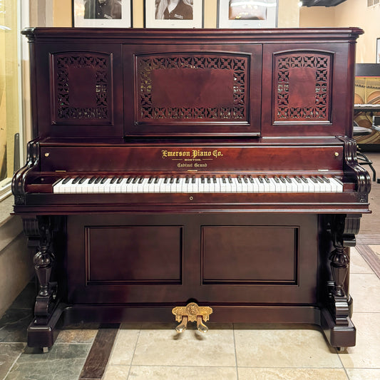 SOLD 1885 Emerson Wood Finish 57" Commissioned Upright