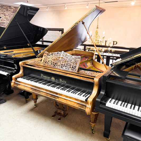 Unique 1880 Promberger & Sohn 6'10" Grand Piano - Vienese Action - Straight Strung - An Artifact of Piano History!