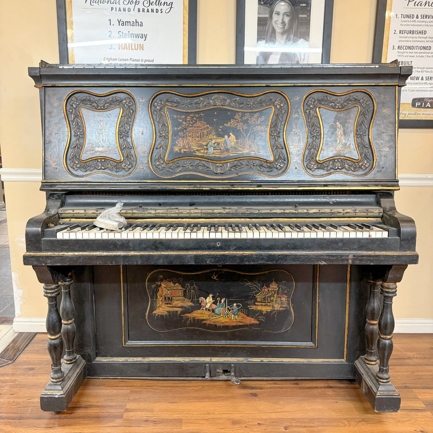 CURRENT SHOP WORK - 1911 Ludwig & Co. Wood Finish Art Case Commissioned Upright Piano