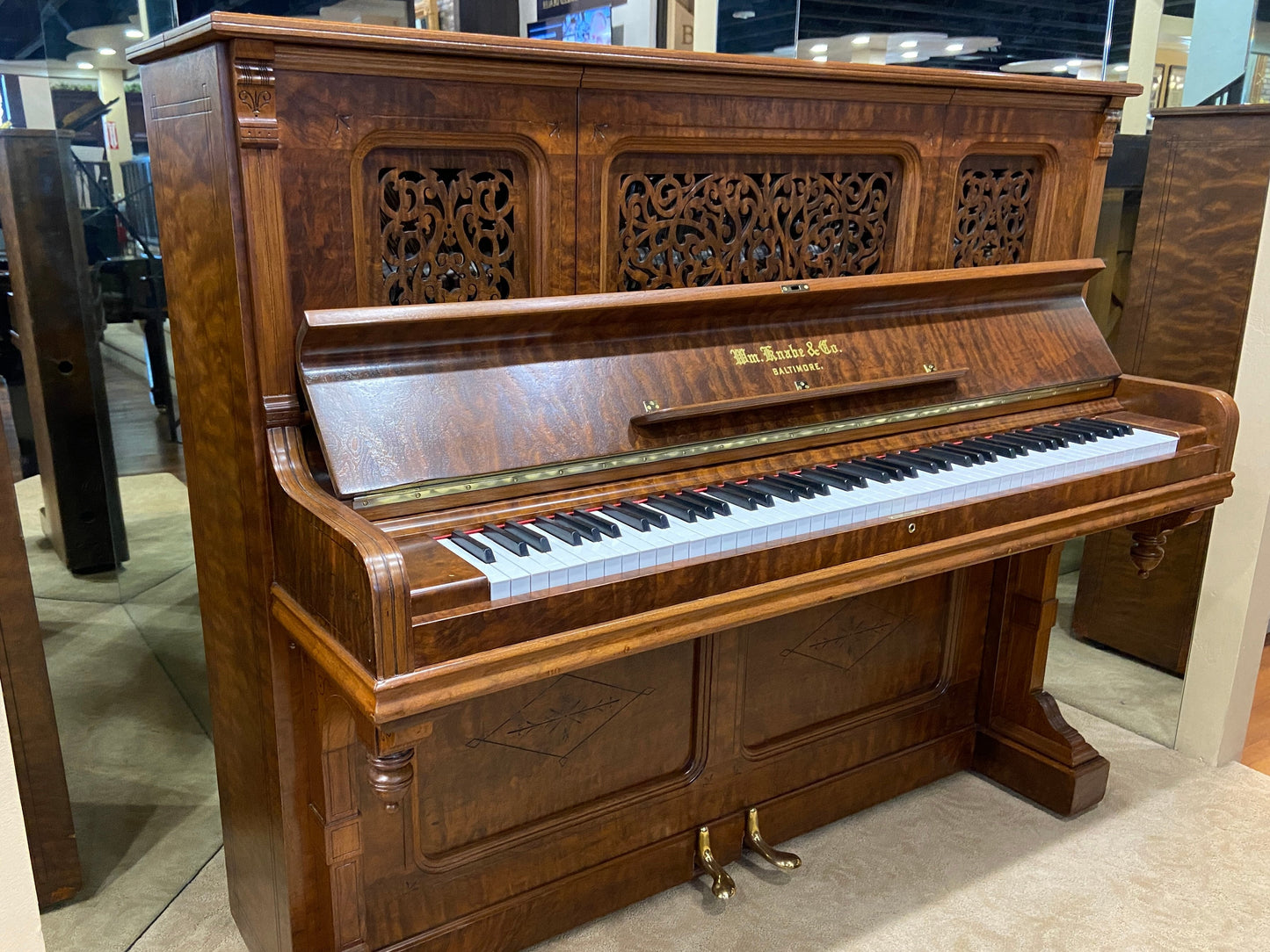 Image 4 of 1888 Knabe Upright (Baltimore) / 52" Walnut