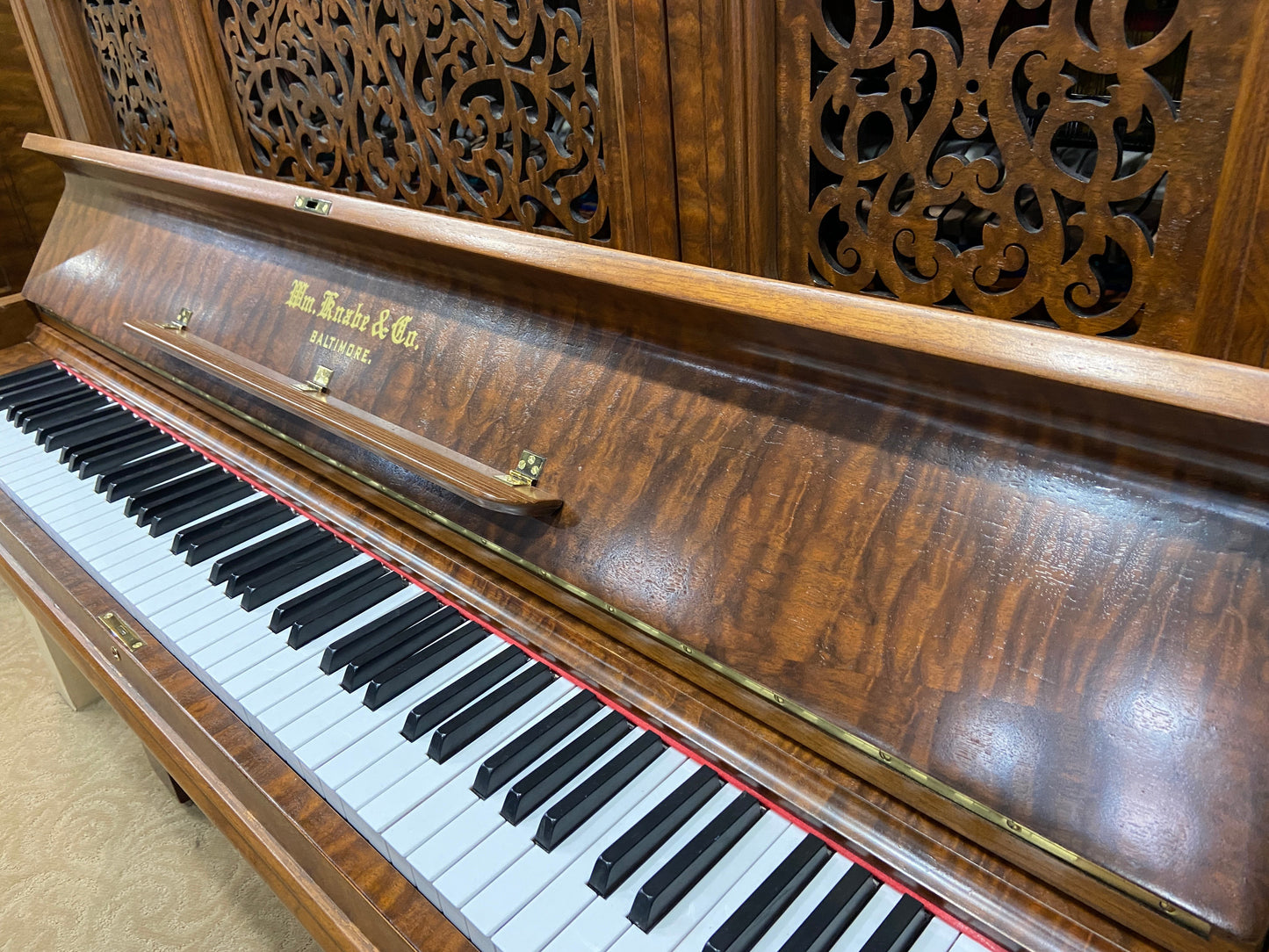 Image 8 of 1888 Knabe Upright (Baltimore) / 52" Walnut