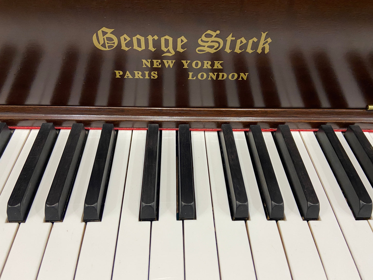 Image 6 of 1900 George Steck Upright / 54" / Mahogany / QRS #170021 PNO221400071
 (same serial # as Roney Steinway)