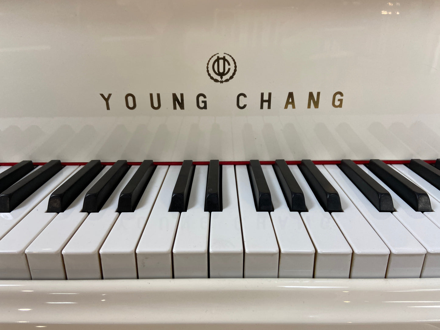 Image 7 of 1998 Young Chang White Grand with QRS Player System 5'11"