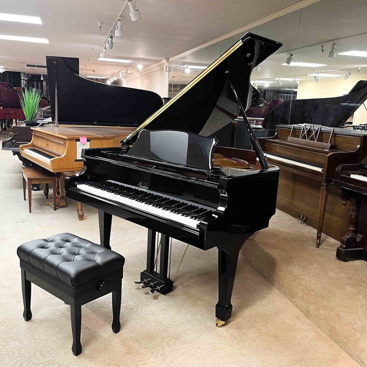 2013 Irmler F-160 Polished Black 5'2" Grand Piano with QRS Self Playing System