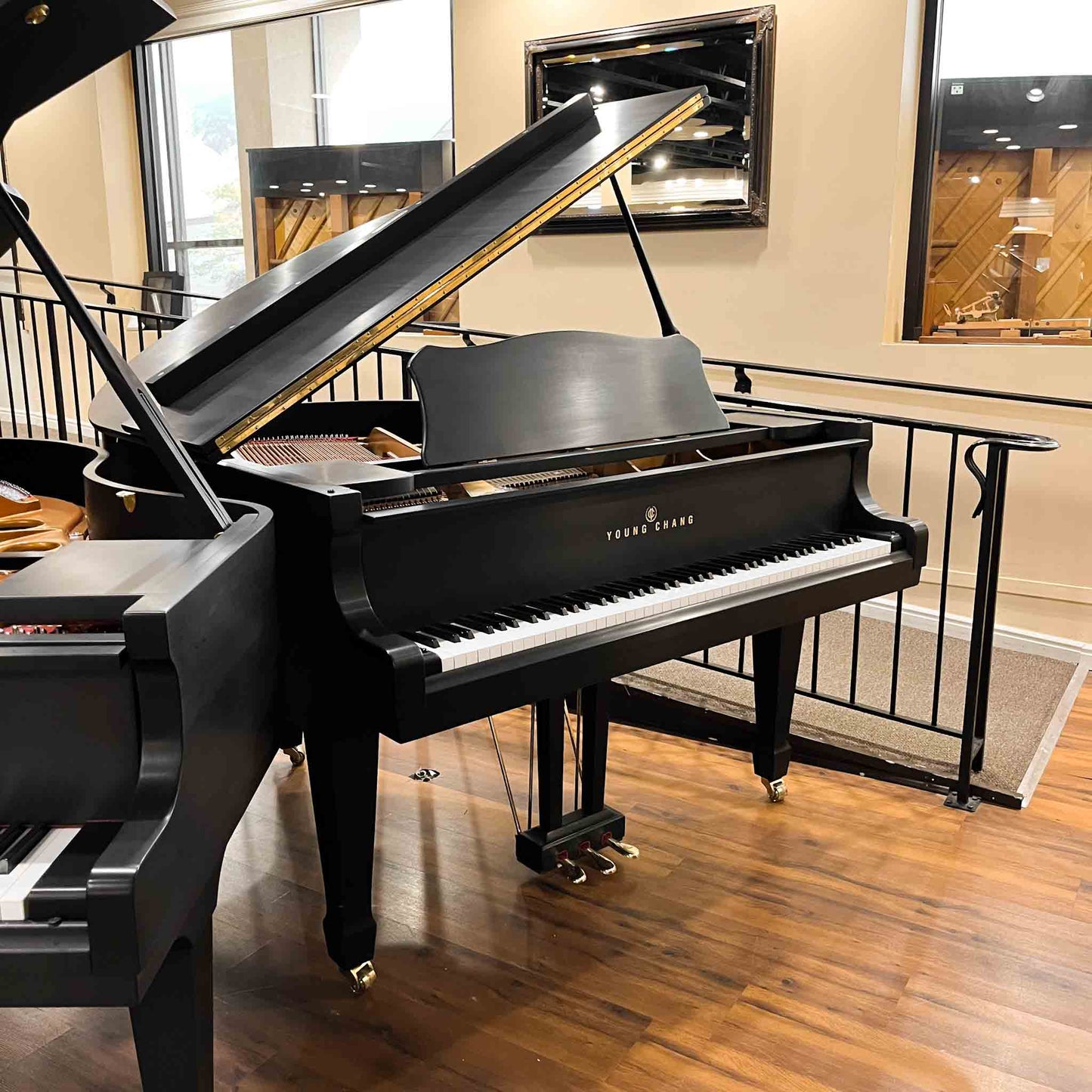 1993 Young Chang G-150 4'11" Satin Black Baby Grand Piano with QRS Self Playing System