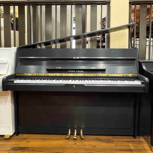 1990 Young Chang U-109 43" Satin Black Console Piano